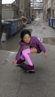 3d character:ronnie_anne_santiago skateboard smiling solo squatting // 1080x1920 // 2.6MB