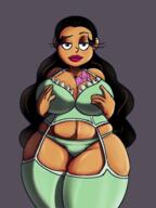 aged_up alternate_hairstyle au:thicc_verse bare_breasts big_breasts character:carlota_casagrande condom lingerie tagme thick_thighs // 5400x7200 // 6.5MB