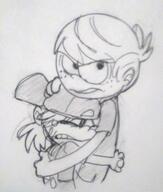 angry artist:patanu102 character:lana_loud character:lincoln_loud crying hugging looking_at_viewer sketch // 1280x1506 // 237.0KB