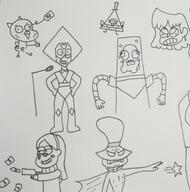 2016 character:bill_cipher character:gumball_watterson character:lori_loud character:mabel_pines character:peridot character:wander crossover gravity_falls group rick_and_morty steven_universe the_amazing_world_of_gumball wander_over_yonder // 626x632 // 62.7KB