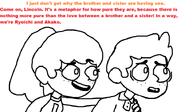 2016 arm_around_shoulder artist:james_francanon character:lincoln_loud character:lynn_loud concerned dialogue lynncoln text // 911x532 // 41KB