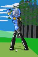 artist:gindydraws boots character:lori_loud gas_mask golf_club half-closed_eyes hazmat_suit holding_object latex solo thigh_boots // 800x1200 // 719.4KB