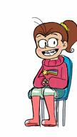2016 artist_request boots character:luan_loud cosplay gravity_falls sitting solo star_vs_the_forces_of_evil // 720x1280 // 286KB