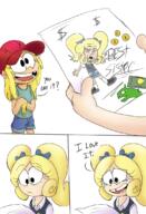 artist:patanu102 character:leia_loud character:lizy_loud comic crying dialogue holding_object ocs_only original_character sin_kids smiling tagme tears // 760x1110 // 665.7KB