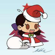 artist:kyloroud95 character:adelaide_chang christmas fate holiday meme open_mouth padoru parody santa_hat solo // 2200x2200 // 346.3KB