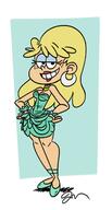 2019 aged_down alternate_hairstyle artist:jose-miranda character:rita_loud cleavage dress half-closed_eyes hands_on_hips looking_at_viewer smiling solo wide_hips // 817x1524 // 83KB