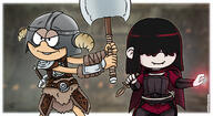alternate_outfit artist:masterohyeah character:lincoln_loud character:lucy_loud parody skyrim // 2030x1115 // 935.4KB