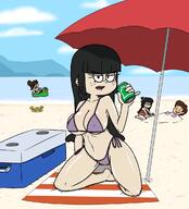 artist:deviantraccoon beach big_breasts bikini character:benny_stein character:gloom_loud character:lois_loud character:maggie original_character sin_kids // 1080x1190 // 434.8KB