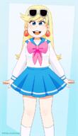 2020 alternate_outfit artist:flor bow character:leni_loud looking_at_viewer open_mouth sailor_moon smiling solo // 689x1207 // 245KB