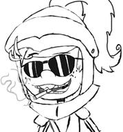2017 armor artist:duskull character:lincoln_loud cigarette king_of_the_hill open_mouth parody redraw smiling smoke smoking solo sunglasses // 398x428 // 75KB