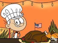 2023 Artist:the_loudest_artist american_flag character:lincoln_loud chef_hat holiday looking_at_viewer smiling tagme thankful thanksgiving turkey // 1024x768 // 98.8KB