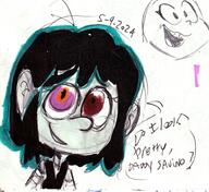 2024 character:lucy_loud dialogue heterochromia looking_at_viewer smoke solo talking_to_viewer // 1869x1710 // 1.1MB
