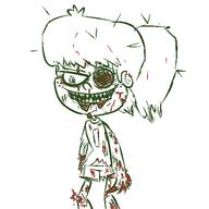 2016 artist:skeluigi blood character:lynn_loud monster_girl solo zombie // 500x500 // 15.1KB
