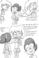 2016 angry arms_crossed artist:jumpjump character:lori_loud character:luan_loud comic comic:the_loud_comic dialogue half-closed_eyes looking_at_another open_mouth sketch text // 1300x1900 // 1.2MB