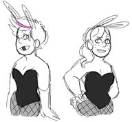 2016 bunnysuit character:ronnie_anne_santiago character:tabby sketch // 1419x1305 // 410KB