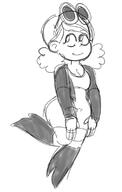 2016 artist:cr0nu5 background_character character:thicc_qt hands_on_thighs looking_up raised_leg sketch smiling solo // 716x1125 // 257KB