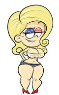 2017 alternate_hairstyle alternate_outfit american_flag americanne artist:scobionicle99 big_breasts character:ronnie_anne_santiago cleavage high_heels hooters solo text_on_clothing thick_thighs tube_top wide_hips // 720x1150 // 247.4KB