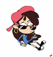 90s alternate_outfit artist:rainiweather character:sid_chang earrings hat shocked sitting solo sunglasses // 1280x1359 // 119.5KB