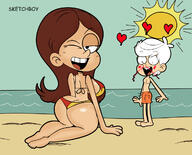 2022 aged_up alternate_outfit artist:sketchboy ass beach big_ass big_breasts bikini bleeding blood blushing bobbiecoln bulge character:bobbie_fletcher character:lincoln_loud erection_under_clothing feet half-closed_eyes hands_support hearts looking_at_viewer looking_back looking_down midriff nipples nosebleed on_knees one_eye_closed open_mouth smiling sun swimsuit thick_thighs topless water wide_hips winking // 1200x967 // 481.7KB