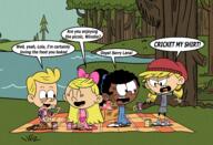 2023 aged_up artist:alejindio character:cricket_van_doren character:lana_loud character:lola_loud character:winston commission commissioner:theamazingpeanuts dialogue group picnic text // 3420x2327 // 4.1MB