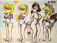 2017 artist:pikapika212 background_character ball beach bikini character:carol_pingrey character:leni_loud character:lincoln_loud character:lori_loud character:lynn_loud character:thicc_qt convenient_censorship group recording sling_bikini // 4032x3024 // 3.1MB