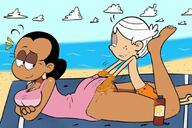artist:mr_nobody beach big_ass big_breasts character:lincoln_loud character:maria_santiago face_down freckles interracial mariacoln one_piece_swimsuit seductive_smile size_difference swimsuit thick_thighs wide_hips // 1080x720 // 67KB