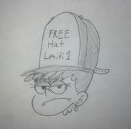 2017 artist:pb character:luna_loud frowning half-closed_eyes hat looking_at_viewer parody solo squidbillies text // 889x876 // 404KB