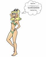 2016 artist:inspector97 bikini character:leni_loud solo swimsuit text thought_bubble // 1200x1500 // 115KB