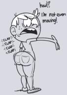 angry artist:distancedpsyche ass ass_clap big_ass character:lincoln_loud dialogue looking_back looking_down rear_view solo // 1407x1988 // 585KB