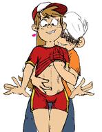abs artist:dop character:lincoln_loud character:margo_roberts groping looking_down margocoln muscular_female smile // 584x757 // 119.6KB