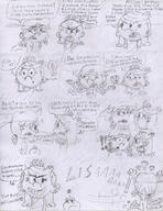 2017 angry artist:julex93 character:hops character:lana_loud character:lola_loud comic dialogue eyes_closed fist frog frowning grin lolacoln open_mouth raised_eyebrow sketch smiling text // 843x1096 // 615.0KB