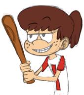 2016 artist:duskull baseball_bat character:lynn_loud coloring meme parody sketch solo // 369x416 // 89.8KB