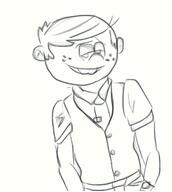 1930's 2017 alternate_outfit artist:tmntfan85 character:lincoln_loud half-closed_eyes hands_in_pockets looking_at_viewer raised_eyebrow sketch smiling solo suit // 539x600 // 121.9KB
