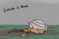 2016 artist:dipper character:lincoln_loud comic death mud rain solo text // 533x355 // 85KB