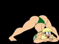 aged_up alternate_hairstyle artist:chillguydraws ass au:thicc_verse big_ass big_breasts bra character:leni_loud jack-o_pose open_mouth panties smiling solo transparent_background underwear // 1800x1350 // 265KB