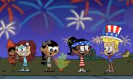 2023 4th_of_july aged_up artist:alejindio character:cricket_van_doren character:lindsay_sweetwater character:meli_ramos character:ronnie_anne_santiago character:winston commission commissioner:theamazingpeanuts doll fireworks group holiday // 4304x2575 // 6.7MB