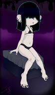 2020 artist:mazerakko barefoot bikini character:lucy_loud panties piercing sitting solo // 1240x2154 // 713.5KB