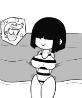 2019 Jiggling aged_up artist:adullperson beach big_breasts black_and_white character:lincoln_loud character:lucy_loud commission lucycoln one_piece_swimsuit swimsuit // 800x950 // 141.0KB