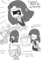 2016 angry artist:jumpjump beverage character:lincoln_loud character:lucy_loud comic comic:the_loud_comic crying dialogue holding_object looking_at_another looking_to_the_side lucycoln open_mouth sitting sketch smiling text // 1300x1900 // 1.3MB
