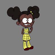 2022 afro_puffs aged_down artist:sl0th character:luan_loud dark-skinned_female raceswap socks solo // 800x800 // 99KB