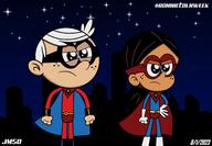 ace_savvy artist:jamesmerca50 character:lincoln_loud character:ronnie_anne_santiago lady_ace ronniecoln superhero // 3000x2082 // 2.0MB