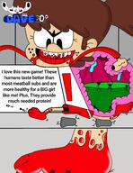 2016 artist:dave20p blood character:lynn_loud dialogue giantess gore macro size_difference text vore x-ray // 988x1280 // 222KB