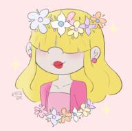 artist:mytotaluniverse character:lucy_loud flower_crown flowers pigslut smiling solo sparkle // 1000x989 // 455KB