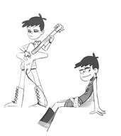 2016 artist:polyle black_and_white character:luna_loud guitar instrument solo // 1142x1280 // 258KB
