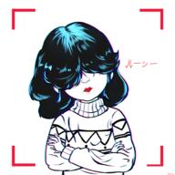 2022 alternate_outfit arms_crossed artist:malibu_hour character:lucy_loud frowning japanese looking_at_viewer solo sweater text // 2000x2000 // 1.1MB