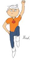 2016 artist:blank bulge character:lincoln_loud coloring frowning hand_on_hip looking_up raised_arm raised_leg sketch solo text // 486x940 // 134.3KB