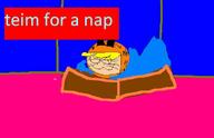 2017 artist:pb bed blanket cat_smile character:garfield character:lana_loud eyes_closed garfield parody simple_background sleeping smiling solo text // 724x469 // 30KB
