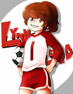 2016 artist:rosiochika ball character:lynn_loud hand_on_hip holding_object looking_at_viewer smiling soccer_ball solo text // 785x1018 // 125.8KB