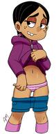 2016 artist:angeliccmadness character:ronnie_anne_santiago panties shirt_lift shorts_down solo sweater_lift underwear // 1120x2648 // 837.7KB