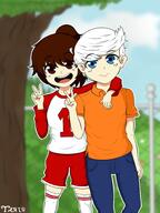 arm_around_shoulder artist:taki8hiro character:lincoln_loud character:lynn_loud looking_at_viewer lynncoln smiling // 1500x2000 // 197.9KB